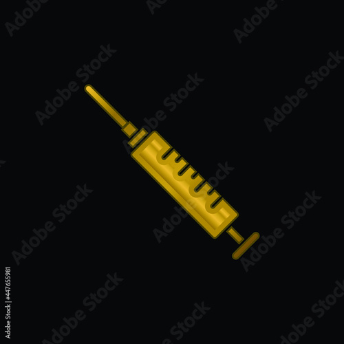 Anesthesia gold plated metalic icon or logo vector