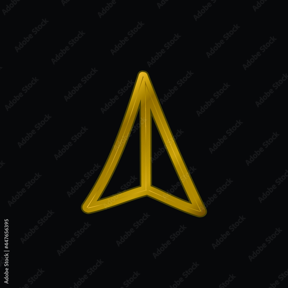 Arrow Pointing Up Hand Drawn Symbol gold plated metalic icon or logo vector Arrow Pointing Up Hand Drawn Symbol gold plated metalic icon or logo vector