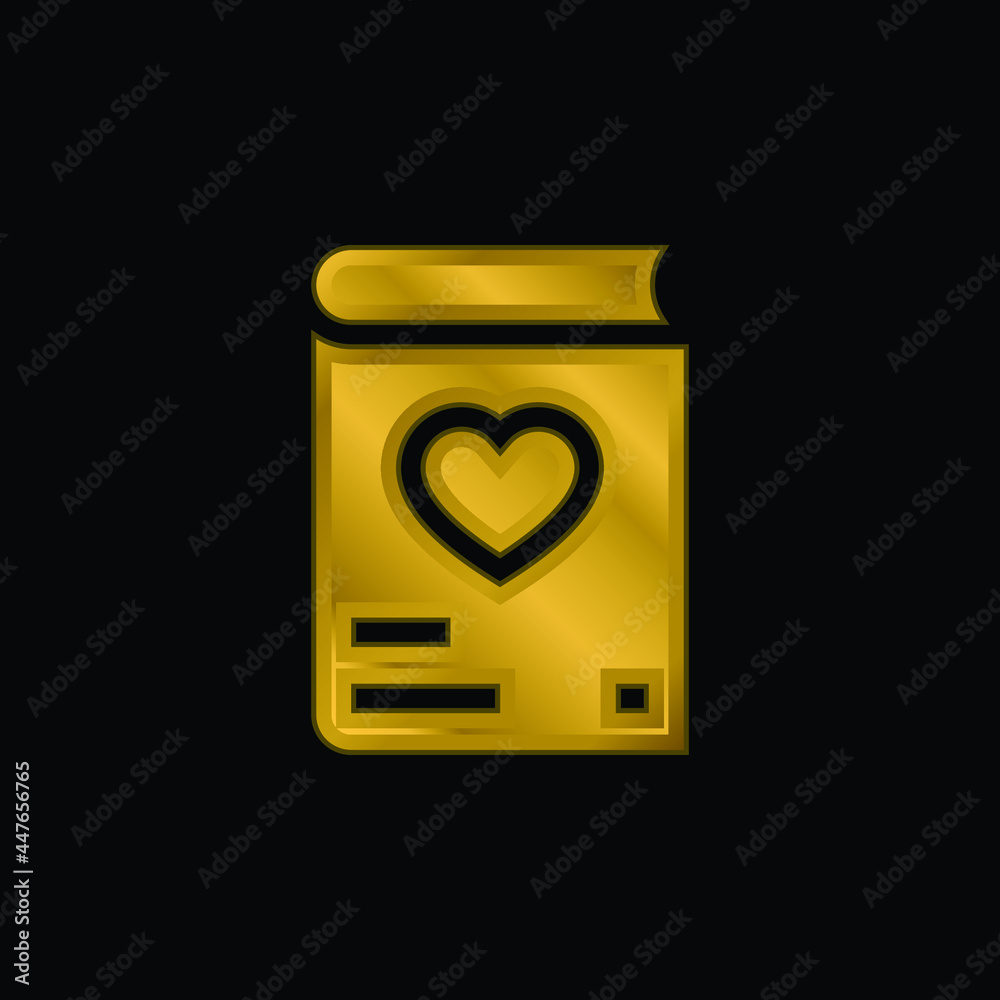 Book gold plated metalic icon or logo vector Book gold plated metalic icon or logo vector