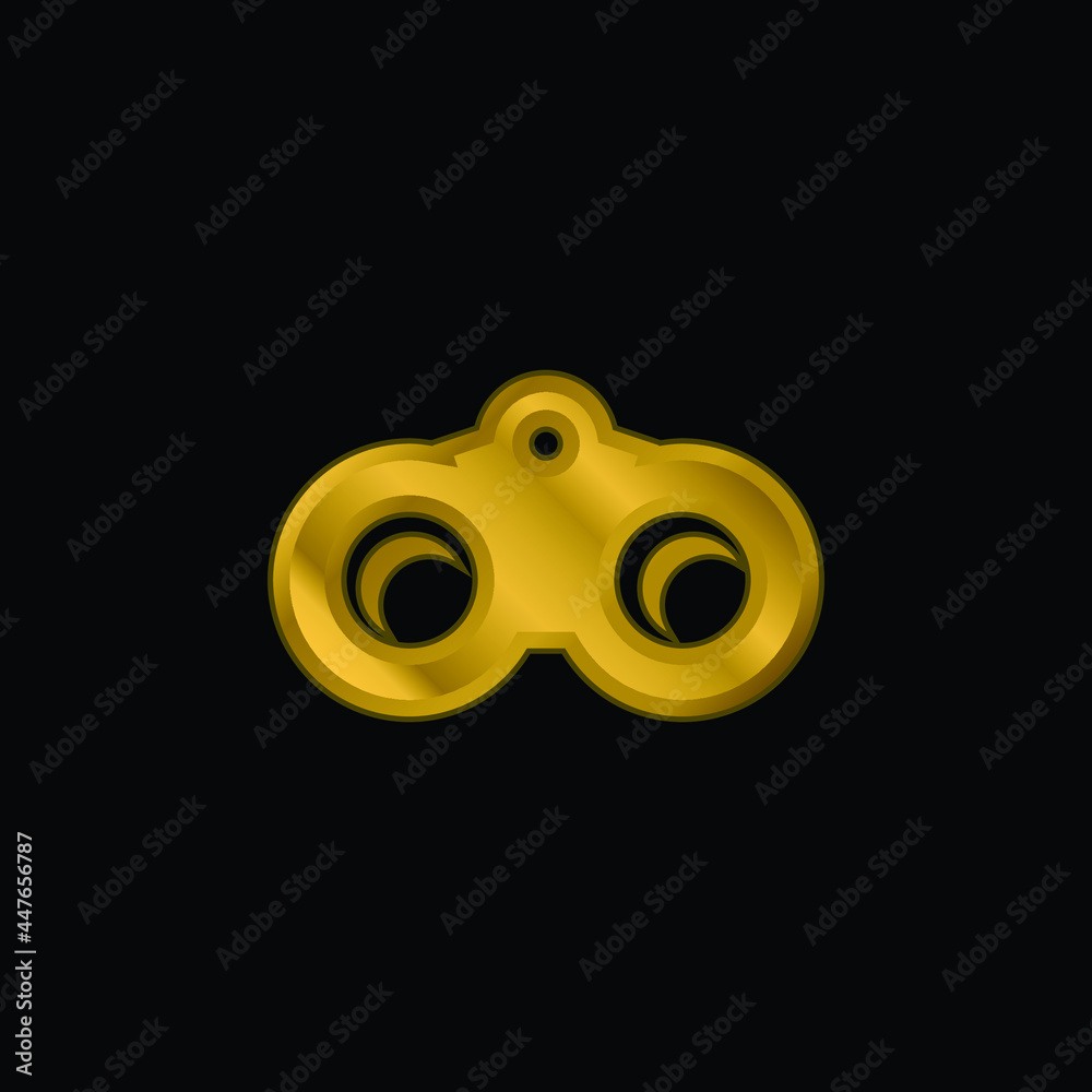 Binoculars gold plated metalic icon or logo vector Binoculars gold plated metalic icon or logo vector