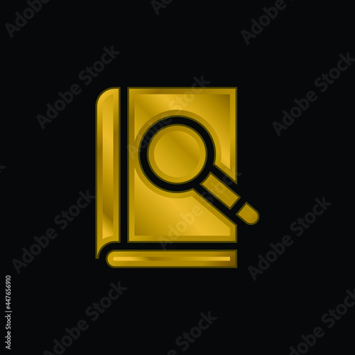 Book gold plated metalic icon or logo vector