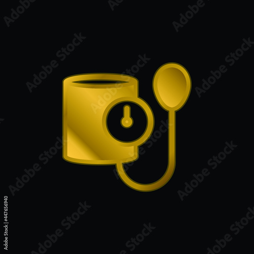 Blood Pressure gold plated metalic icon or logo vector