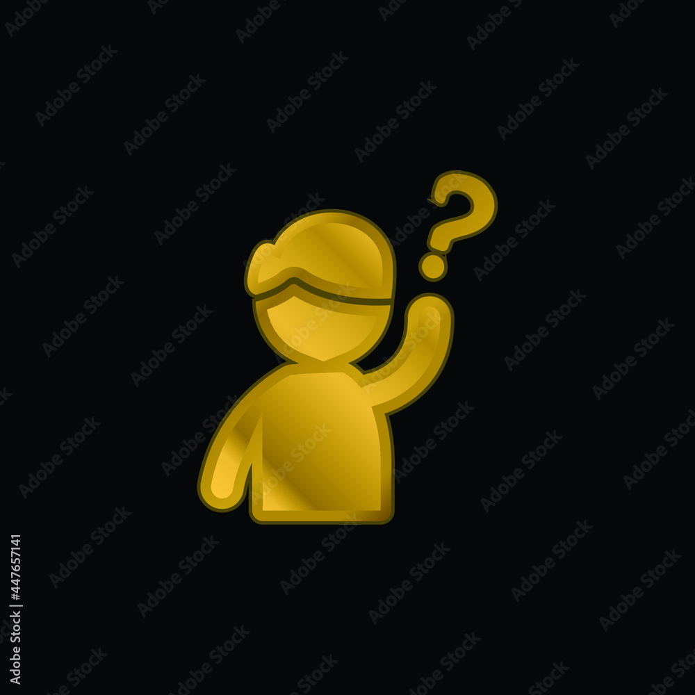 Fototapeta premium Hand gold plated metalic icon or logo vector