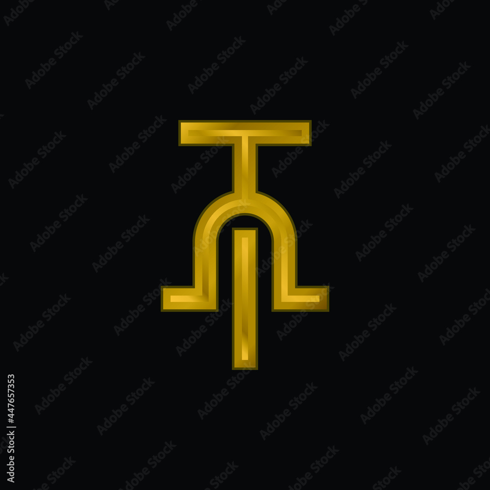 Bicycle gold plated metalic icon or logo vector Bicycle gold plated metalic icon or logo vector