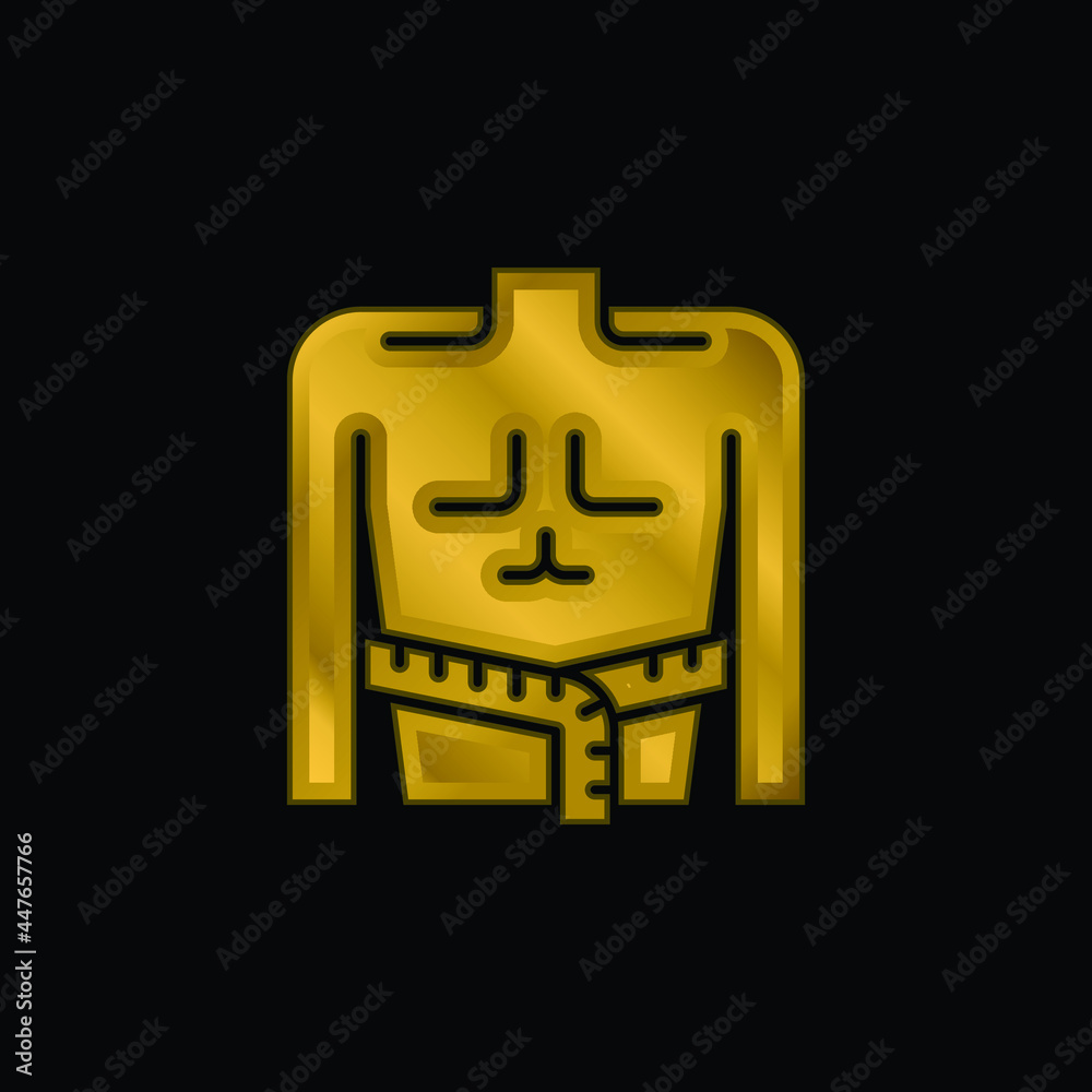Obraz premium Body Mass gold plated metalic icon or logo vector