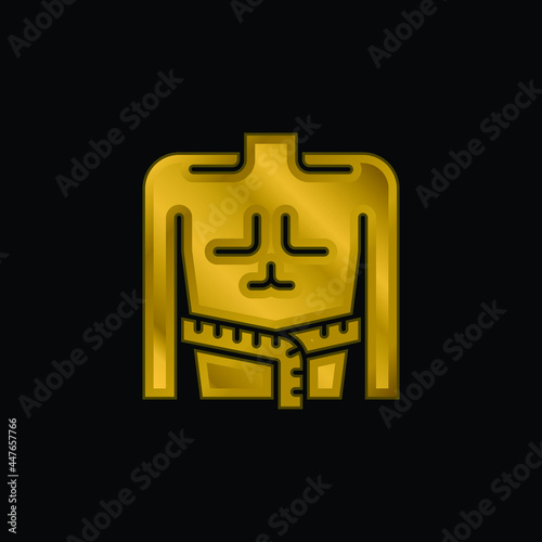 Body Mass gold plated metalic icon or logo vector