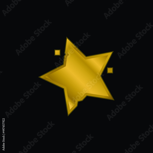  gold plated metalic icon or logo vector