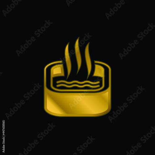 Bath Of Immersion gold plated metalic icon or logo vector