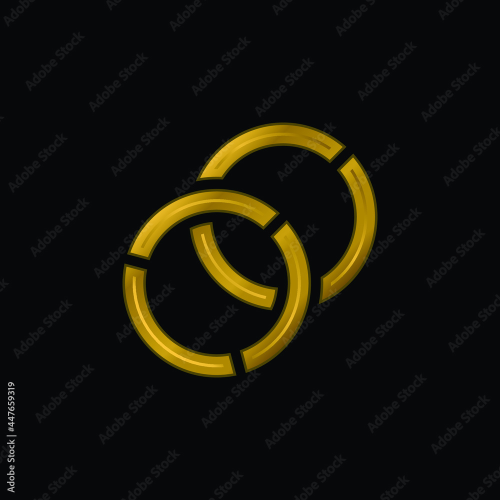Bangles gold plated metalic icon or logo vector Bangles gold plated metalic icon or logo vector