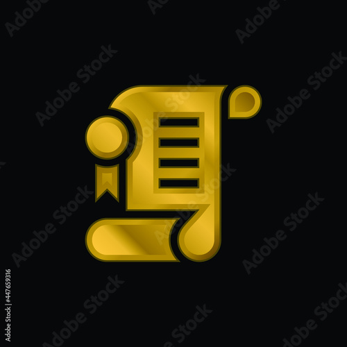 Agreement gold plated metalic icon or logo vector