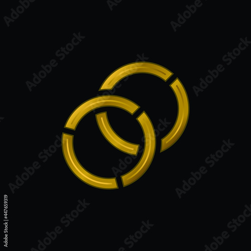 Bangles gold plated metalic icon or logo vector