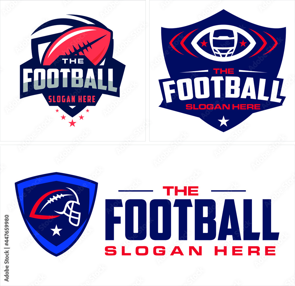 star rugby American football shield emblem logo design line vector suitable for sport mail team coaching competition champion game league