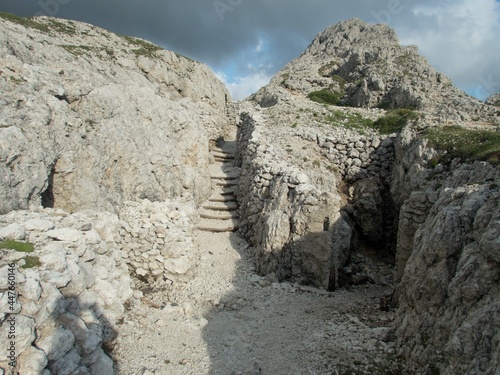 memory od world war 1 in dolomites at sass de stria