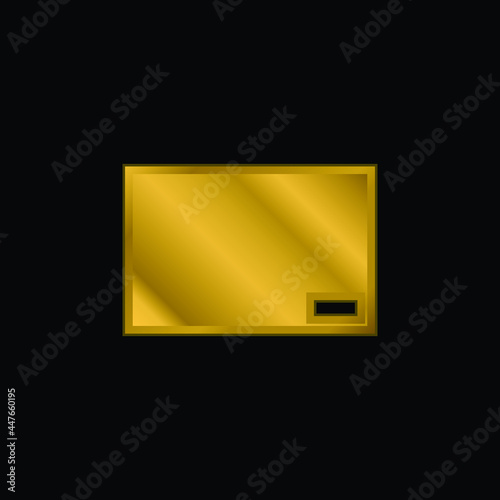 Blackboard gold plated metalic icon or logo vector