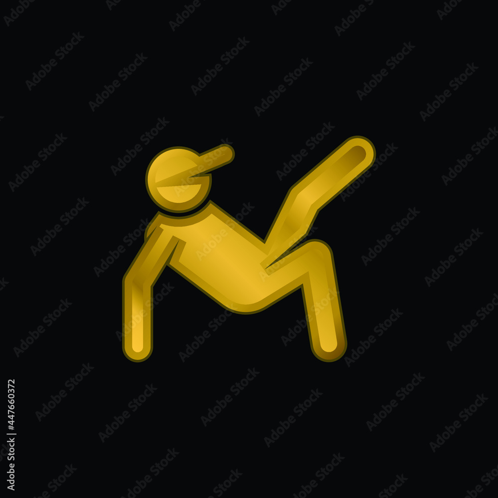 Breakdance gold plated metalic icon or logo vector Breakdance gold plated metalic icon or logo vector