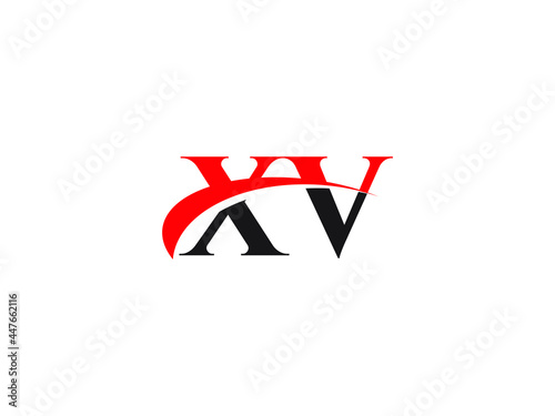 XV Letter Initial Logo Design Template