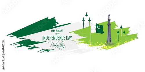 vector illustration for Pakistan independence day-14 august