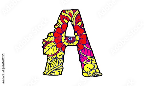 Letter A from the alphabet vector seamless repeat pattern print background