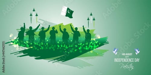 vector illustration for Pakistan independence day-14 august