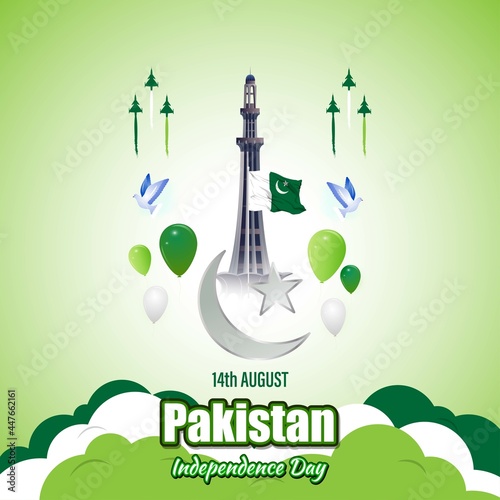 vector illustration for Pakistan independence day-14 august