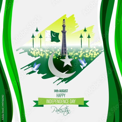 vector illustration for Pakistan independence day-14 august