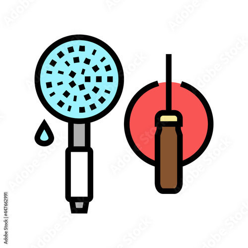 shower head repair color icon vector. shower head repair sign. isolated symbol illustration