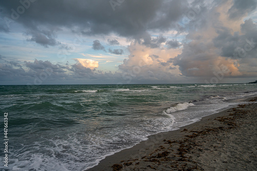 Early morning dramatic sky off the gulf coast of Florida photo