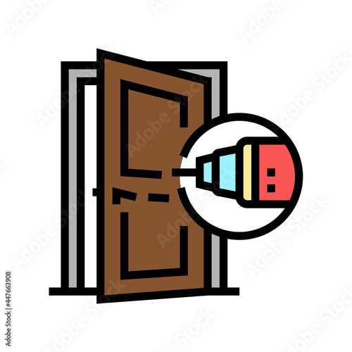 door repair color icon vector. door repair sign. isolated symbol illustration