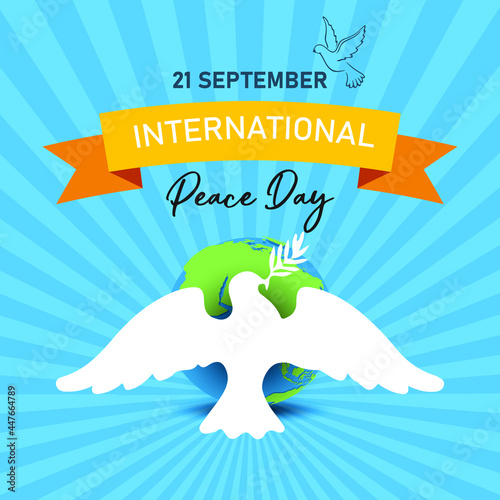 Sep 21   international peace day. Illustration concept present peace world.