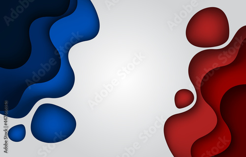 Abstract 3D Paperart Red Blue and White Background