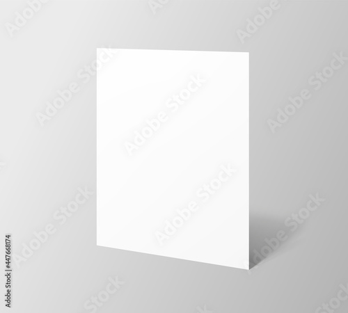 Empty paper sheet.A4 vertical format paper with shadows on gray background.
Magazine, booklet, postcard, banner, flyer, business card or brochure mockup. Vector Illustration EPS10.
