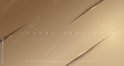 Vector abstract golden luxury backgrounds with light effected geometric graphic elements, cuts, stripes, lines, rounds for poster, flyer, digital board and concept design.