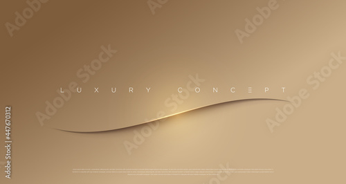 Vector abstract golden luxury backgrounds with light effected geometric graphic elements, cuts, stripes, lines, rounds for poster, flyer, digital board and concept design.