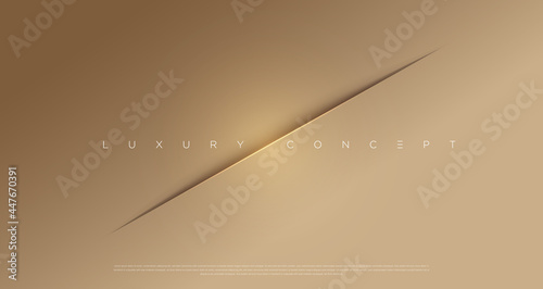 Vector abstract golden luxury backgrounds with light effected geometric graphic elements, cuts, stripes, lines, rounds for poster, flyer, digital board and concept design.