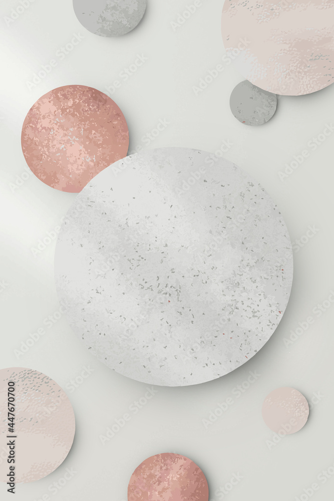 Shimmery silver and pink round pattern  background vector