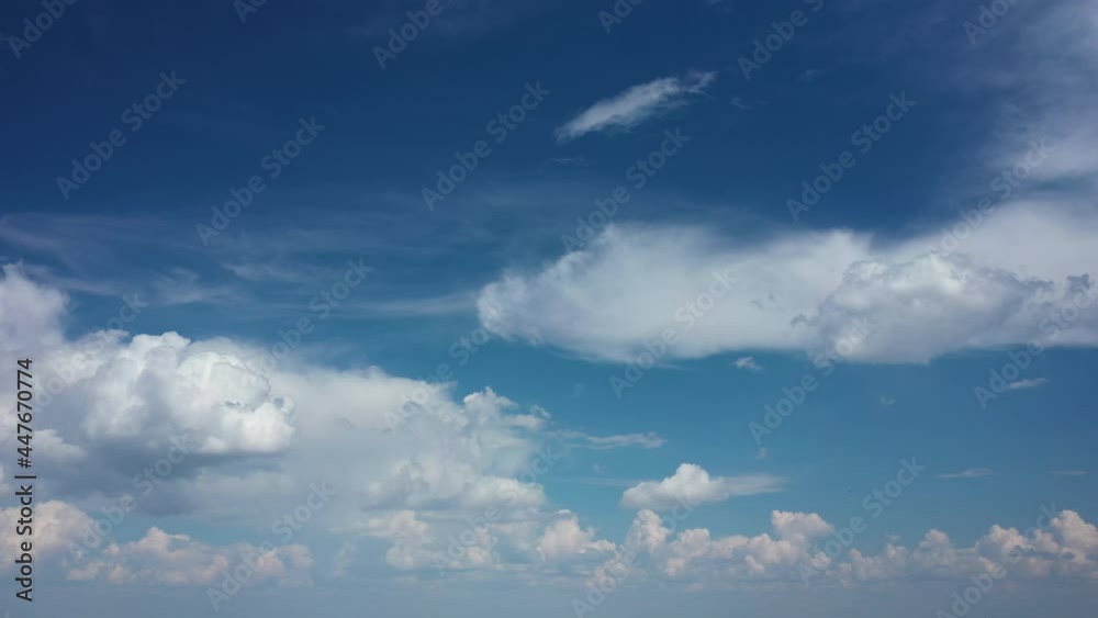 Panoramic movement of clouds in the blue sky Panoramic movement of clouds in the blue sky