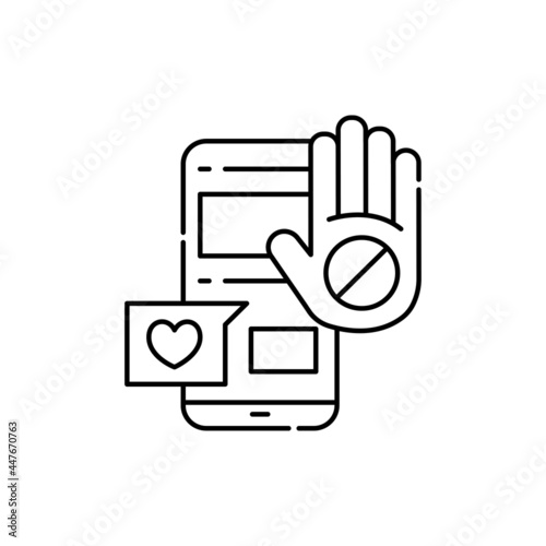Leaving social networks olor line icon. Pictogram for web page, mobile app, promo