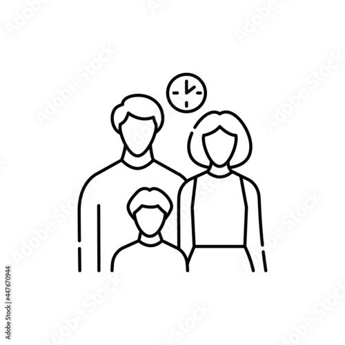 Time with family olor line icon. Pictogram for web page, mobile app, promo