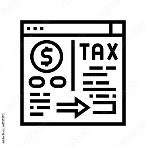 payment of taxes and fees line icon vector. payment of taxes and fees sign. isolated contour symbol black illustration