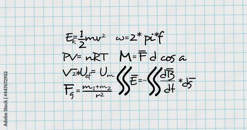 Animation of mathematical equations moving on white background Animation of mathematical equations moving on white background