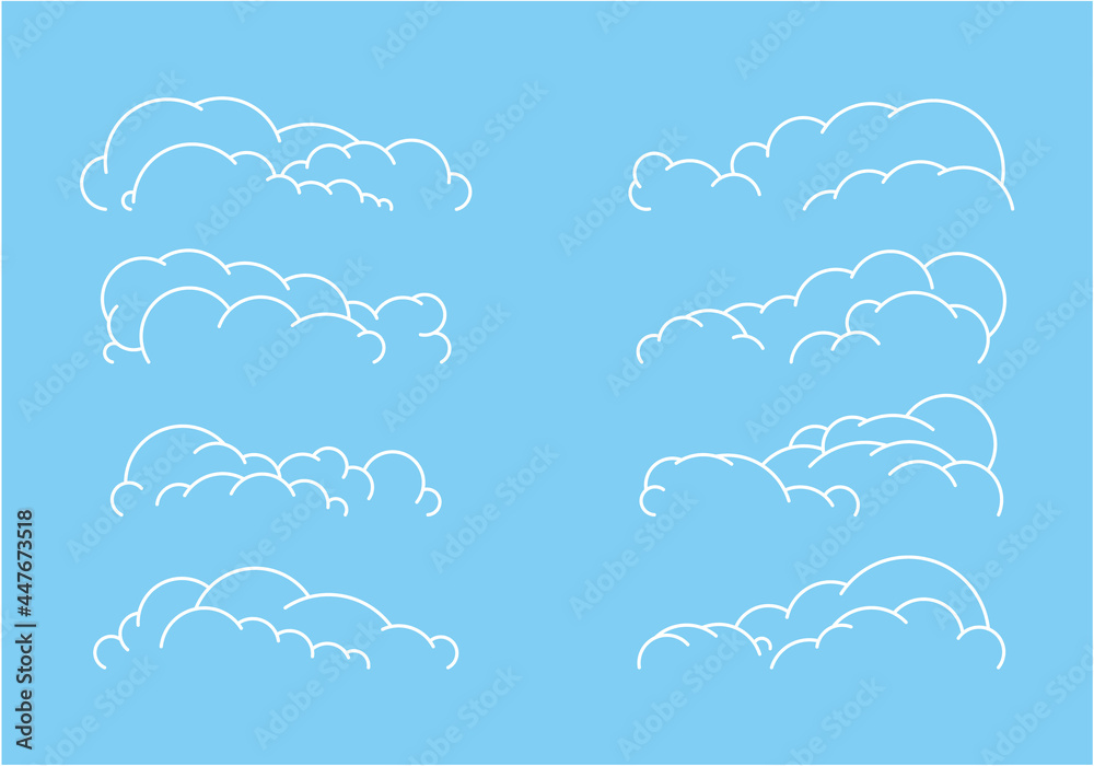 Obraz premium Set of cloud vector illustration
