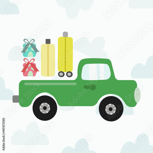 Cute car vector illustration. Cartoon style collection for cute stickers, nursery, kids room design and poster © Wanda