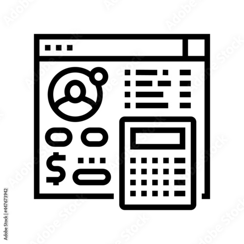 settlements on behalf of clients line icon vector. settlements on behalf of clients sign. isolated contour symbol black illustration