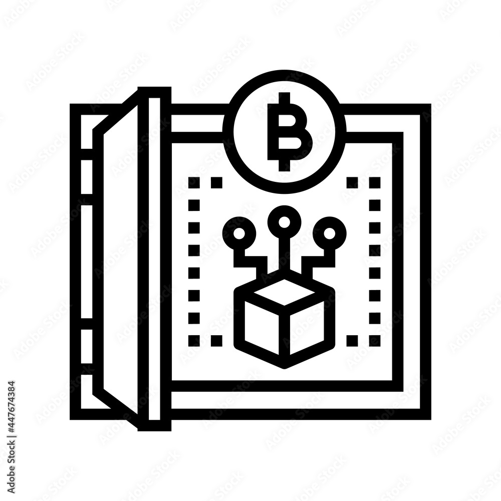 cryptocurrency storage service line icon vector. cryptocurrency storage service sign. isolated contour symbol black illustration
