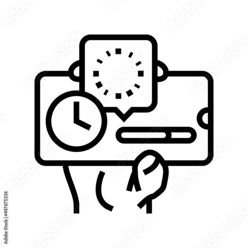 downloading process ephemeral line icon vector. downloading process ephemeral sign. isolated contour symbol black illustration