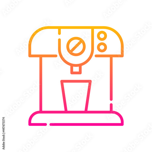 Portable Coffee Maker vector gradient icon style illustration. EPS 10 file