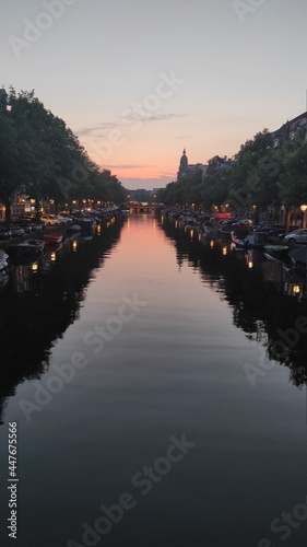 sunset over the river