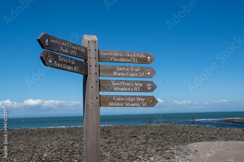 Wooden Signpost  for Coastal Walks in Devon