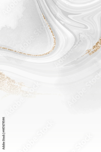 White and gold fluid patterned background vector