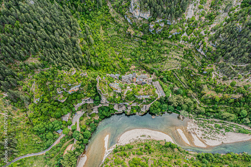 Small french village of Castelbouc in the Gorges du Tarn in France photo